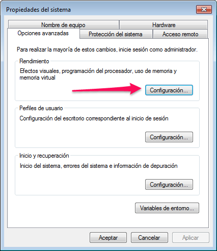 propiedades del sistema memoria virtual windows